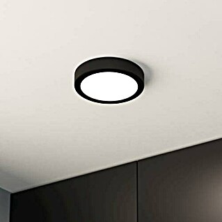 Eglo Fueva 5 LED-Deckenleuchte rund (10,5 W, Ø x H: 16 x 2,8 cm, Schwarz, Neutralweiß)