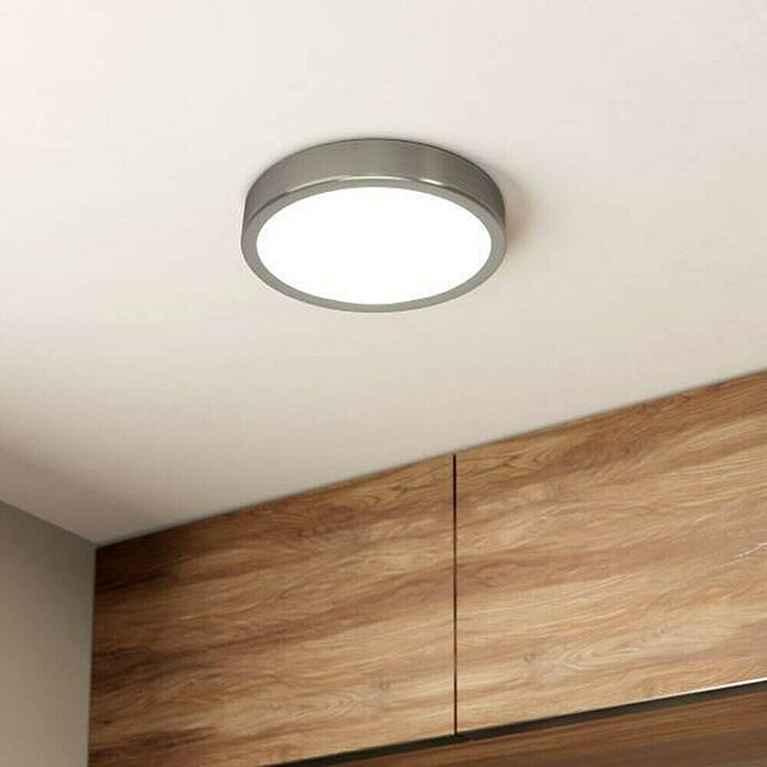 Eglo Plafón LED redondo Fueva 5 (Ø x Al: 210 x 28 mm, Níquel mate) | BAUHAUS