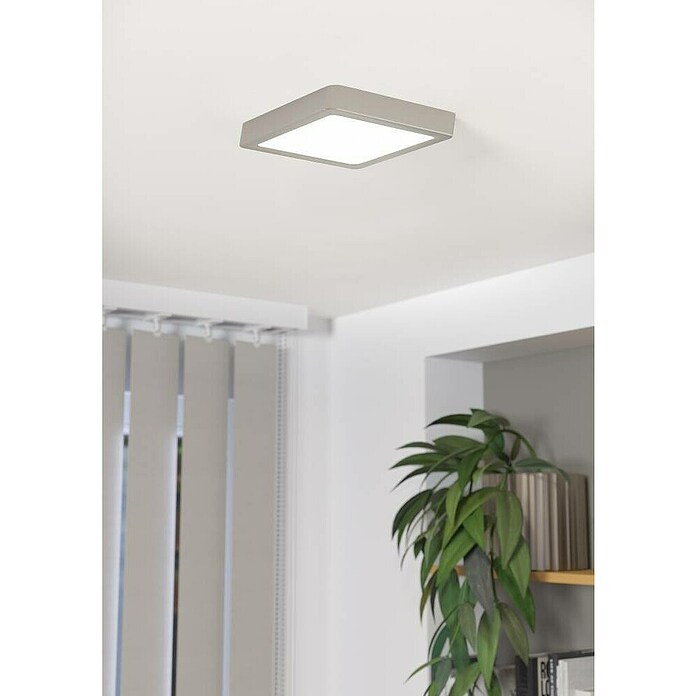 Eglo Fueva 5 Plafón LED Fueva 5 (16,5 W, 21 x 21 x 2,8 cm, Níquel mate, Blanco neutro) | BAUHAUS