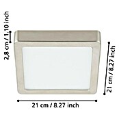 Eglo Fueva 5 Plafón LED Fueva 5 (16,5 W, 21 x 21 x 2,8 cm, Níquel mate, Blanco neutro) | BAUHAUS