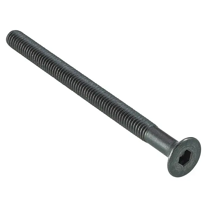 Hettich Verbindungsschraube - Ø x L: 6 x 80 mm - Dunkelgraue Metallschraube mit durchgehendem Gewinde und Senkkopf mit Innensechskantantrieb.