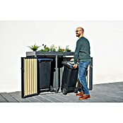 Westmann Mülltonnenbox Planta (Stahl, Anthrazit/Braun, Geeignet für Anzahl Mülltonnen: 2 Stk.) | BAUHAUS