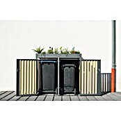 Westmann Mülltonnenbox Planta (Stahl, Anthrazit/Braun, Geeignet für Anzahl Mülltonnen: 2 Stk.) | BAUHAUS