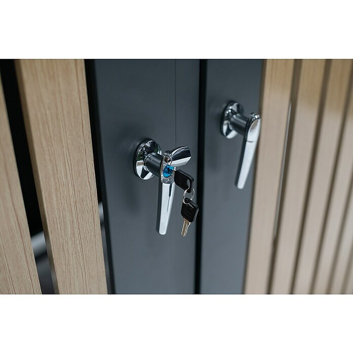 Westmann Mülltonnenbox Planta (134 x 84 cm, Stahl, Anthrazit/Braun, Geeignet für Anzahl Mülltonnen: 2 Stk.) | BAUHAUS