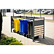 Westmann Mülltonnenbox Verkleidung Planum (90 x 250 x 120 cm, Anthrazit/Holzoptik) | BAUHAUS