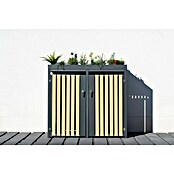 Westmann Mülltonnenbox Planta (Stahl, Anthrazit/Braun, Geeignet für Anzahl Mülltonnen: 2 Stk.) | BAUHAUS