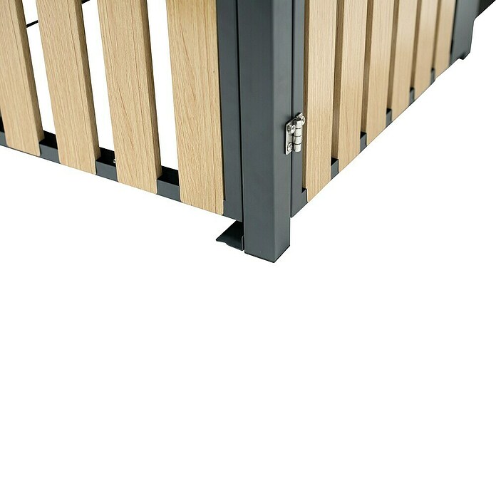 Westmann Mülltonnenbox Planta (134 x 84 cm, Stahl, Anthrazit/Braun, Geeignet für Anzahl Mülltonnen: 2 Stk.) | BAUHAUS