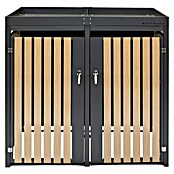 Westmann Mülltonnenbox Planta (Stahl, Anthrazit/Braun, Geeignet für Anzahl Mülltonnen: 2 Stk.) | BAUHAUS