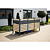 Westmann Mülltonnenbox Verkleidung Planum (90 x 250 x 120 cm, Anthrazit/Holzoptik) | BAUHAUS