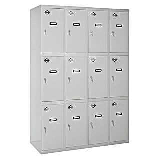 Simonrack Simonlocker Taquilla locker Doors (L x An x Al: 50 x 120 x 180 cm, Gris/Gris, Número de puertas: 12 ud.)