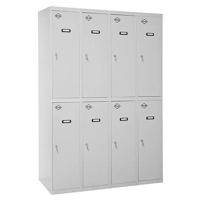 Simonrack Simonlocker Taquilla Prof. Tandem - L x An x Al: 50 x 120 x 180 cm, Gris/Gris, Número de puertas: 8 ud. - Taquilla metálica gris con ocho compartimentos, perfecta para vestuarios y oficinas para guardar objetos personales de forma segura.