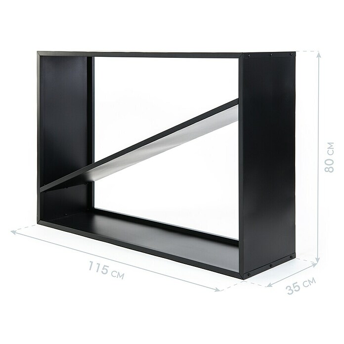 Westmann Kaminholzregal Hugo (115 x 35 x 80 cm, Stahl, Schwarz) | BAUHAUS