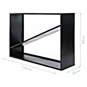 Westmann Kaminholzregal Hugo (115 x 35 x 80 cm, Stahl, Schwarz) | BAUHAUS