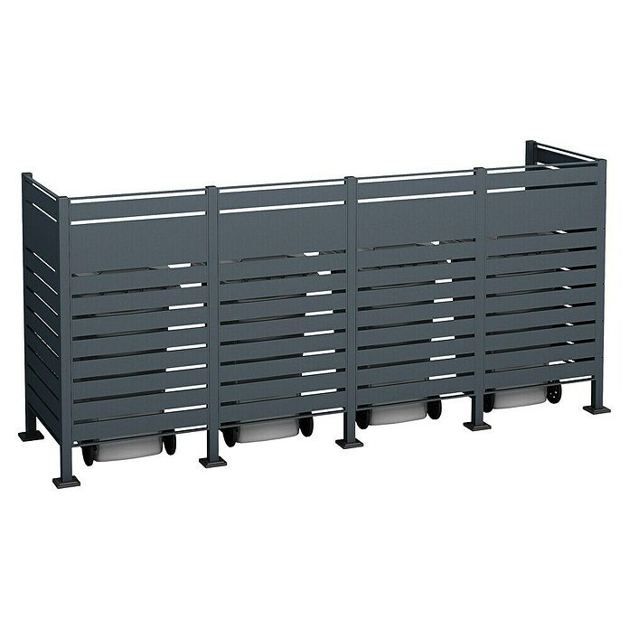 Westmann Mülltonnenbox Verkleidung Planum (90 x 330 x 150 cm, Anthrazit) | BAUHAUS
