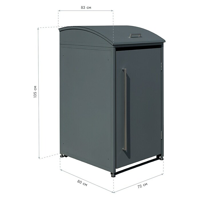 Westmann Mülltonnenbox Moderna (72 x 83 cm, Stahl, Anthrazit, Geeignet für Anzahl Mülltonnen: 1 Stk.) | BAUHAUS