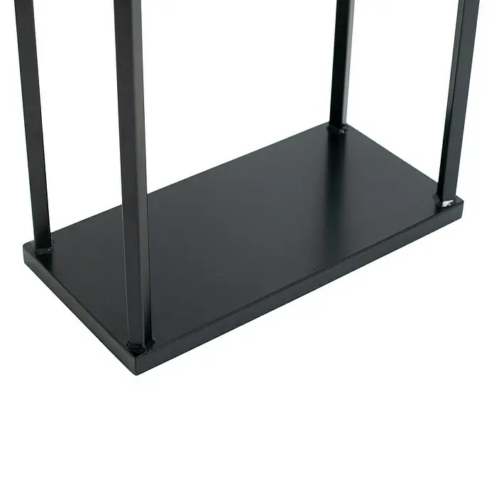 Westmann Kaminholzregal Xavier - 40 x 20 x 120 cm, Stahl, Schwarz - Detailaufnahme eines modernen, rechteckigen Zeitungsständers aus schwarzem Metall, der Funktionalität und minimalistisches Design vereint.