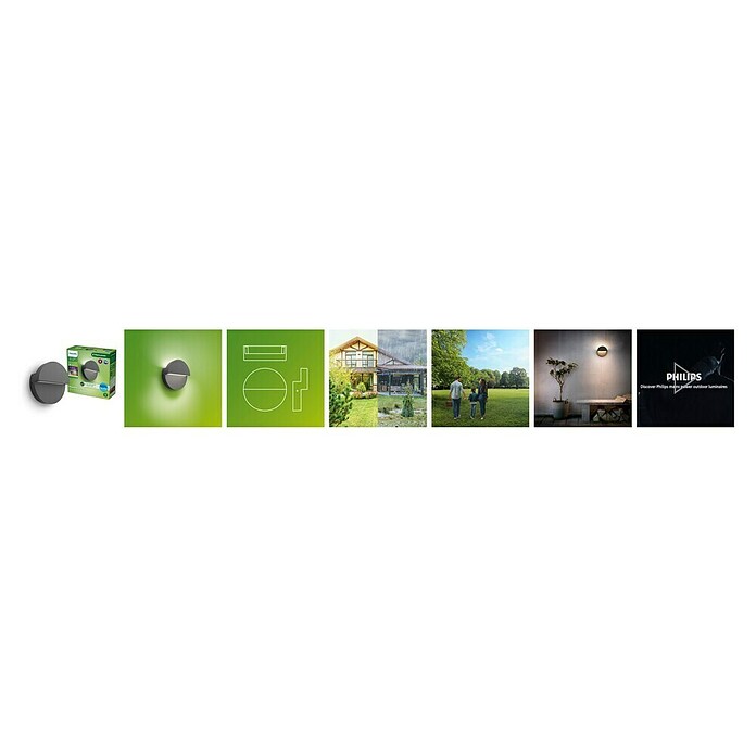Philips Aplique exterior LED Valor (4,3 W, Antracita, IP44) | BAUHAUS