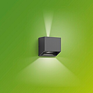 Philips Aplique solar para exterior Alix (4,3 W, L x An x Al: 10 x 10 x 10 cm, Negro, IP44, 800 lm)