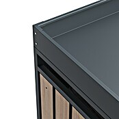 Westmann Mülltonnenbox Planta (200 x 84 cm, Stahl, Anthrazit/Braun, Geeignet für Anzahl Mülltonnen: 3 Stk.) | BAUHAUS