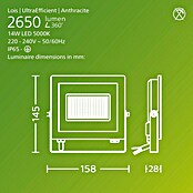 Philips Aplique exterior LED Lois (15 W, Negro, IP65) | BAUHAUS