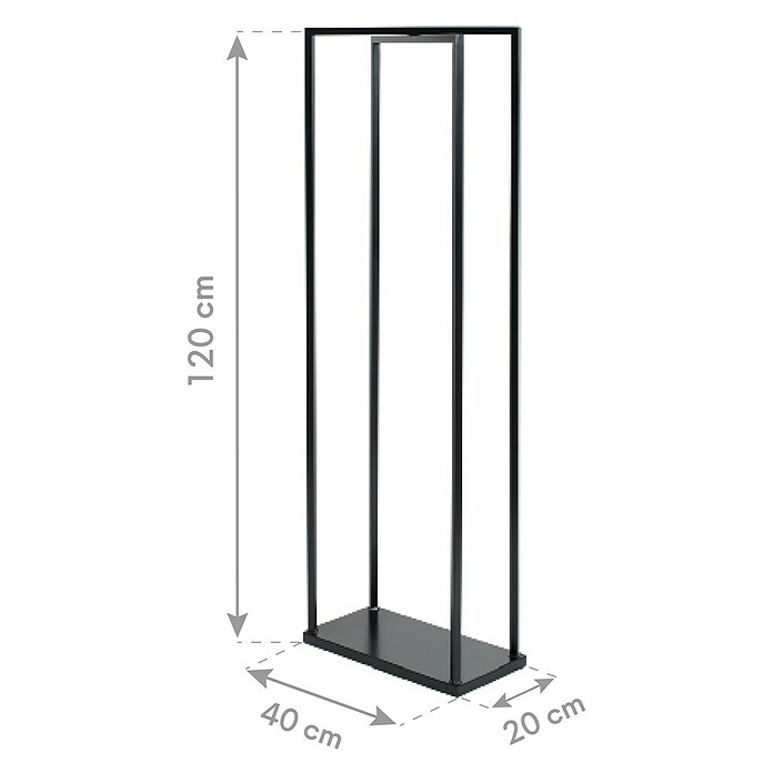Westmann Kaminholzregal Xavier (40 x 20 x 120 cm, Stahl, Schwarz) | BAUHAUS