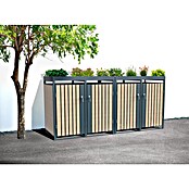 Westmann Mülltonnenbox Planta (264 x 84 cm, Stahl, Anthrazit/Braun, Geeignet für Anzahl Mülltonnen: 4 Stk.) | BAUHAUS