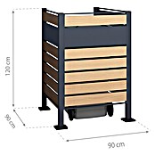 Westmann Mülltonnenbox Verkleidung Planum (90 x 90 x 120 cm, Anthrazit/Holzoptik) | BAUHAUS