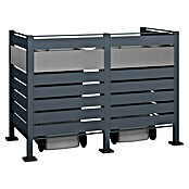 Westmann Mülltonnenbox Verkleidung Planum (90 x 170 x 120 cm, Anthrazit/Grau) | BAUHAUS