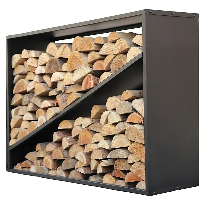 Westmann Kaminholzregal Hugo (115 x 35 x 80 cm, Stahl, Schwarz) | BAUHAUS