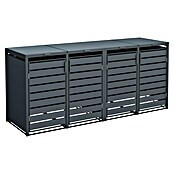 Westmann Mülltonnenbox Kubus (264 x 80 cm, Stahl, Anthrazit, Geeignet für Anzahl Mülltonnen: 4 Stk.) | BAUHAUS