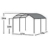 ShelterLogic Carport (Außenmaß inkl. Dachüberstand (B x T): 270 x 490 cm, Einzelcarport, Beige) | BAUHAUS