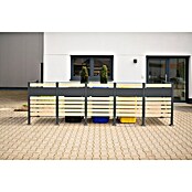 Westmann Mülltonnenbox Verkleidung Planum (90 x 410 x 120 cm, Anthrazit/Holzoptik) | BAUHAUS