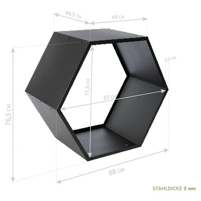 Westmann Kaminholzregal Biene (88 x 44,5 x 76,5 cm, Stahl, Schwarz) | BAUHAUS