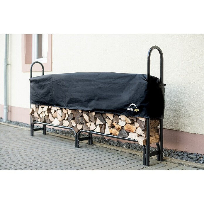 ShelterLogic Kaminholzregal (244 x 25 x 118 cm, Stahl, Schwarz) | BAUHAUS