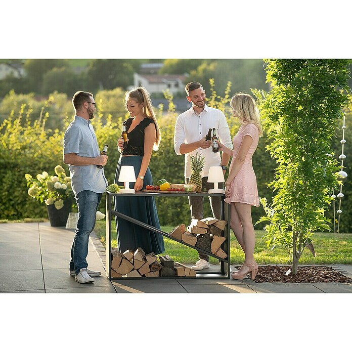 Westmann Kaminholzregal Hugo (115 x 35 x 80 cm, Stahl, Schwarz) | BAUHAUS