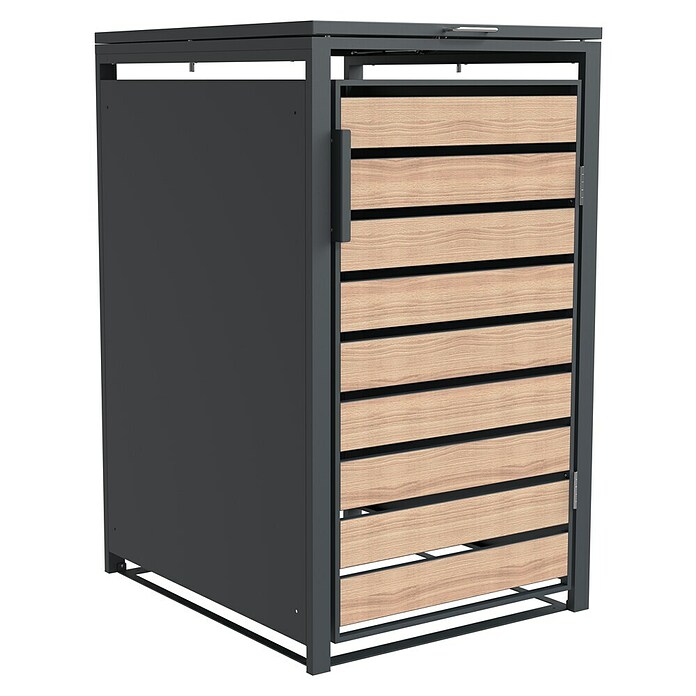 Westmann Mülltonnenbox Lacina (86 x 80 cm, Stahl, Anthrazit/Braun, Geeignet für Anzahl Mülltonnen: 1 Stk.) | BAUHAUS