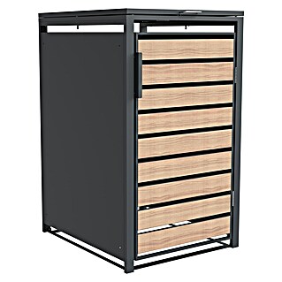 Westmann Mülltonnenbox Lacina (86 x 80 cm, Stahl, Anthrazit/Braun, Geeignet für Anzahl Mülltonnen: 1 Stk.)