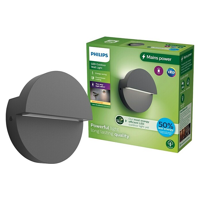 Philips Aplique exterior LED Valor (4,3 W, Antracita, IP44) | BAUHAUS