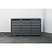 Westmann Mülltonnenbox Kubus (200 x 80 cm, Stahl, Anthrazit, Geeignet für Anzahl Mülltonnen: 3 Stk.) | BAUHAUS