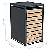 Westmann Mülltonnenbox Lacina (Stahl, Anthrazit/Braun, Geeignet für Anzahl Mülltonnen: 1 Stk.) | BAUHAUS