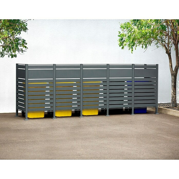 Westmann Mülltonnenbox Verkleidung Planum (90 x 410 x 150 cm, Anthrazit) | BAUHAUS