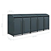 Westmann Mülltonnenbox Moderna (350 x 83 cm, Stahl, Anthrazit, Geeignet für Anzahl Mülltonnen: 5 Stk.) | BAUHAUS