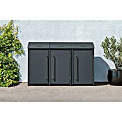 Westmann Mülltonnenbox Moderna (211 x 83 cm, Stahl, Anthrazit, Geeignet für Anzahl Mülltonnen: 3 Stk.) | BAUHAUS