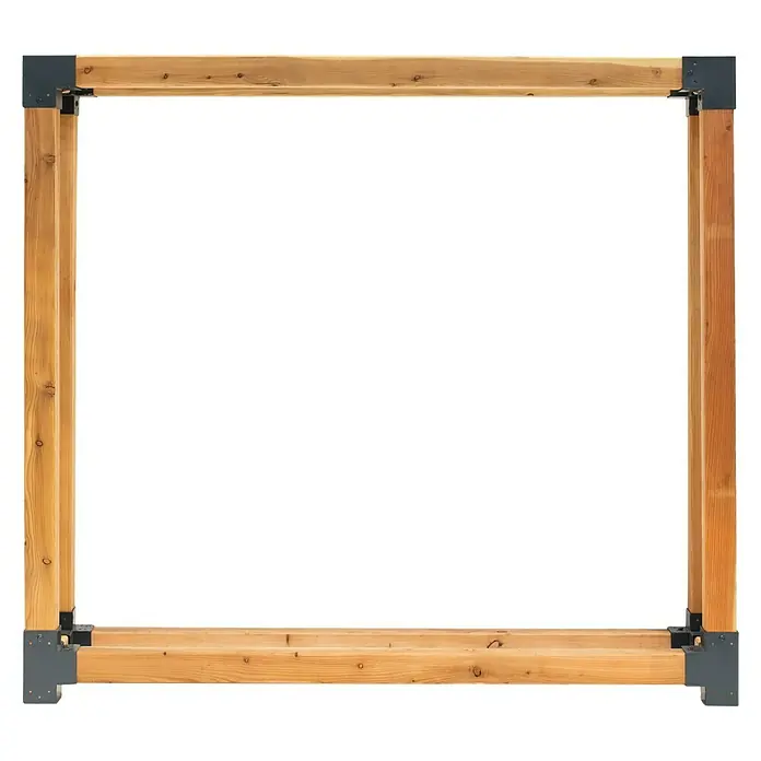 Westmann Kaminholzregal Michel - 198 x 40 x 180 cm, Holz, Natur - Holzrahmenstruktur mit Metallecken, ideal für DIY-Projekte und den Bau von Gartenstrukturen. Robust und stabil für den Außenbereich.