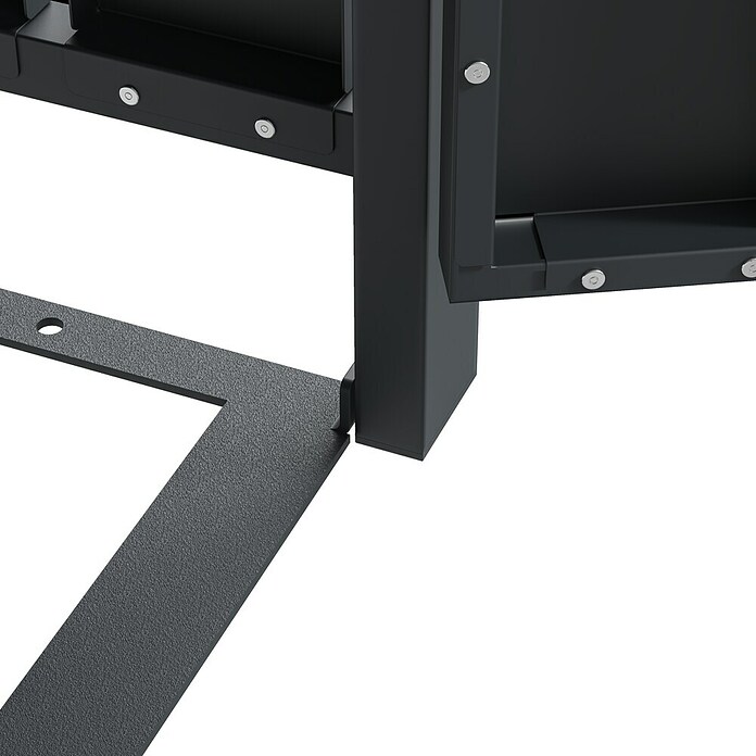 Westmann Mülltonnenbox Planta (200 x 84 cm, Stahl, Anthrazit/Braun, Geeignet für Anzahl Mülltonnen: 3 Stk.) | BAUHAUS