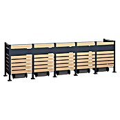 Westmann Mülltonnenbox Verkleidung Planum (90 x 410 x 120 cm, Anthrazit/Holzoptik) | BAUHAUS