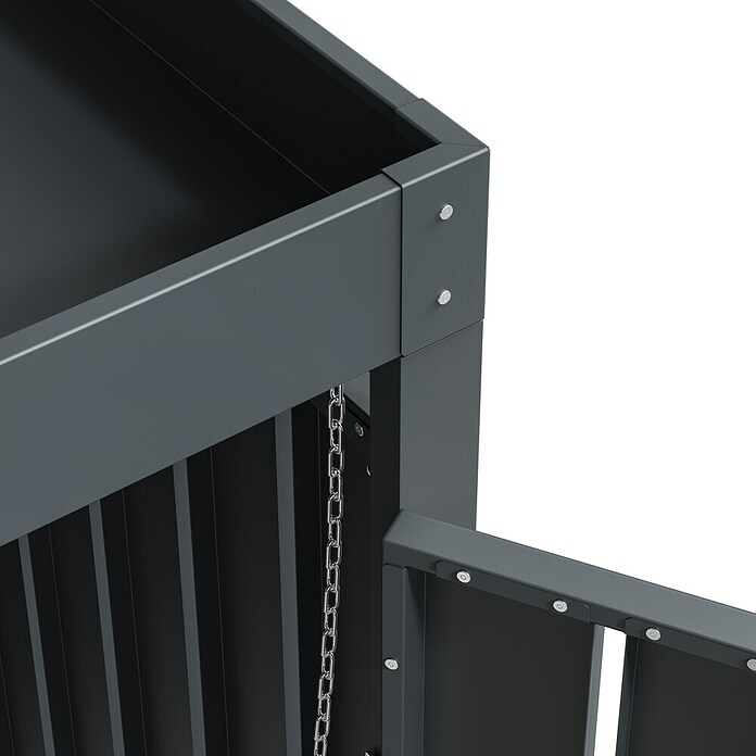Westmann Mülltonnenbox Planta (200 x 84 cm, Stahl, Anthrazit/Braun, Geeignet für Anzahl Mülltonnen: 3 Stk.) | BAUHAUS