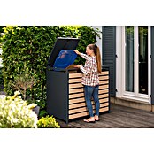 Westmann Mülltonnenbox Lacina (Stahl, Anthrazit/Braun, Geeignet für Anzahl Mülltonnen: 2 Stk.) | BAUHAUS