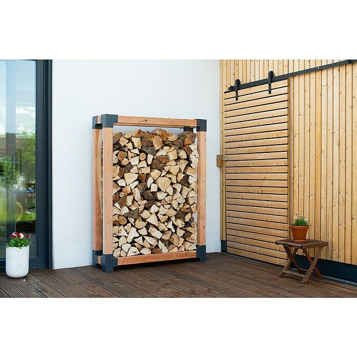 Westmann Kaminholzregal Michel (138 x 40 x 180 cm, Holz, Natur) | BAUHAUS