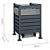 Westmann Mülltonnenbox Verkleidung Planum (90 x 90 x 120 cm, Anthrazit/Grau) | BAUHAUS
